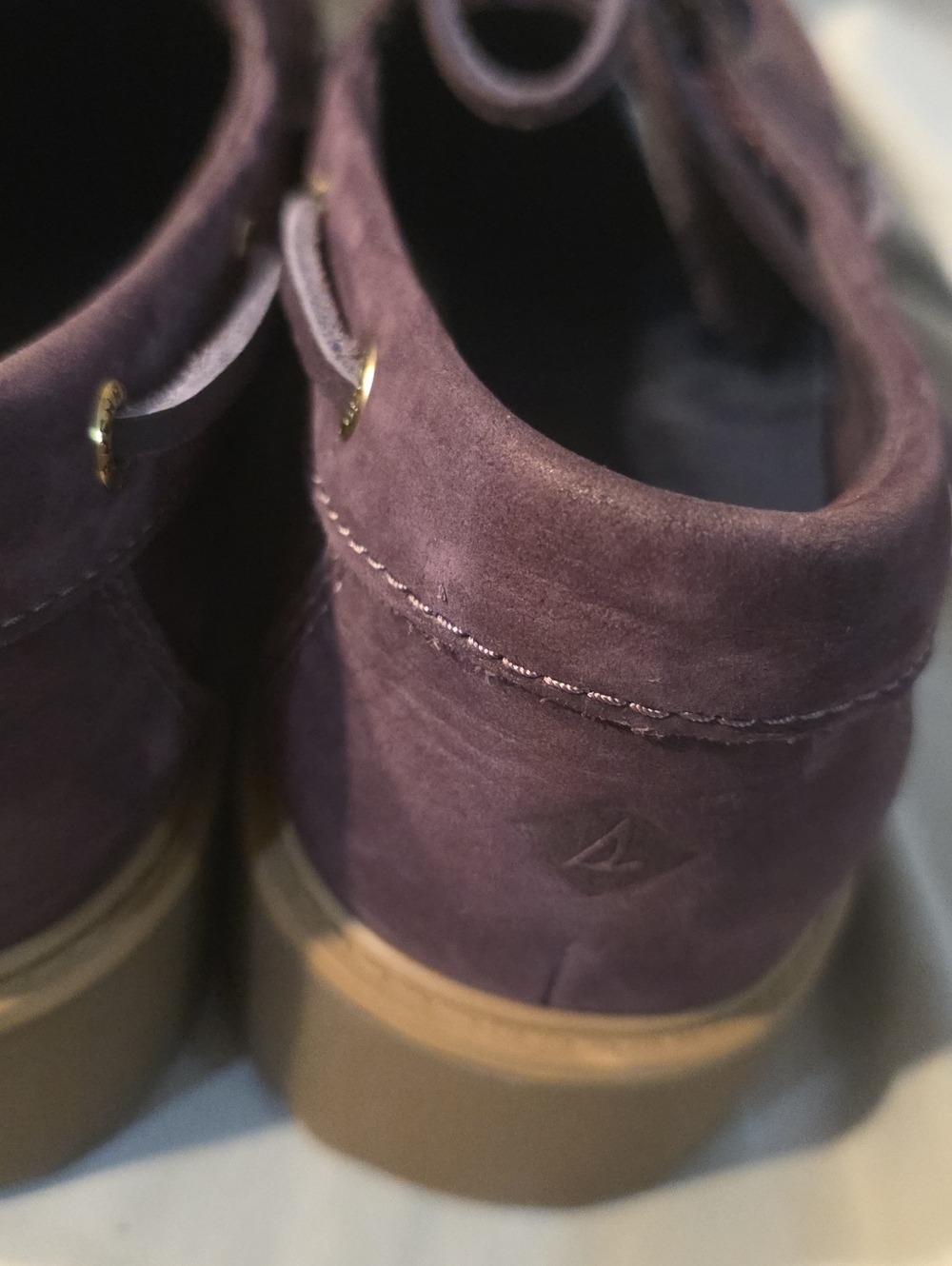 Sperry Womens Wells Boat Shoe Fig Leather Size 9 NWOB Defects - Picture 8 of 11